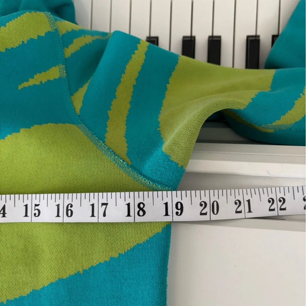 Vibrant Teal and Lime Green Hoodie - Picture 13 of 16